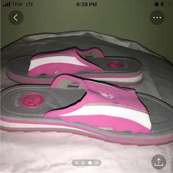 3 for $15 Pink Timberland slides shoes sandals flip flops slip on size 6 outdoor - Picture 2 of 4